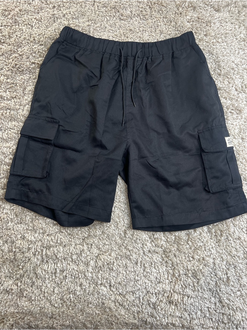 11 By Boris Bidjan Saberi Black Cargo Drawstring Shorts